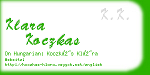 klara koczkas business card